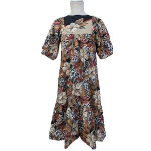 Vtg 60's-70's Liberty House Floral Print Hawaii Tropical Dress Short Sleeve Sz 6